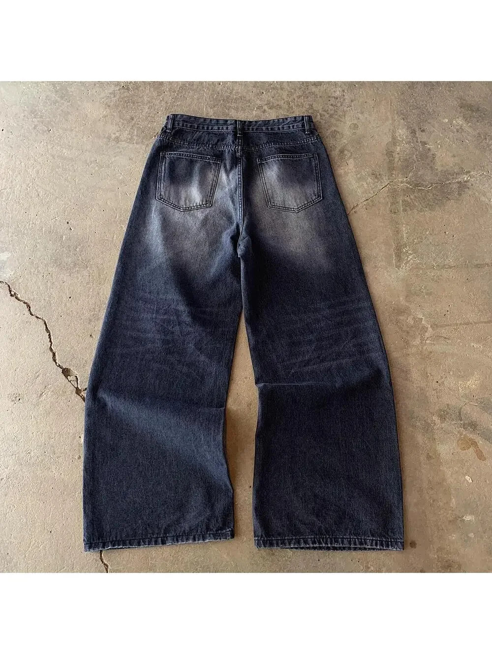Vintage y2k super baggy wide leg y2k urban wide leg faded black denim skater